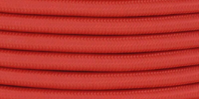 Red Round Cloth Covered Electrical Wire 18/3 Braided Rayon Fabric Wire 