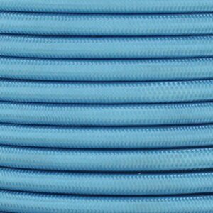 18/3 SJT-B LIGHT BLUE NYLON FABRIC CLOTH COVERED LAMP AND LIGHTING WIRE