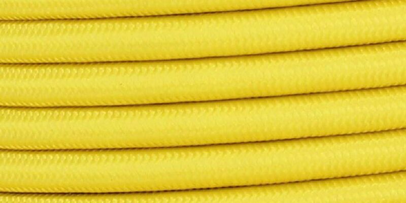 18/3 SJT-B YELLOW NYLON FABRIC CLOTH COVERED LAMP AND LIGHTING WIRE